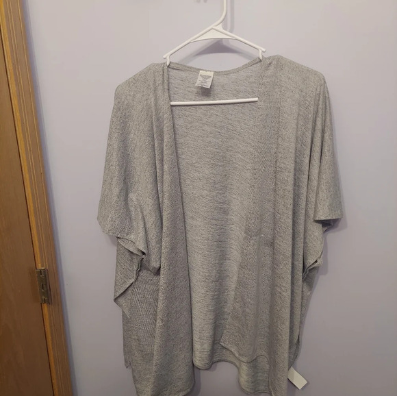 Kimono shawl sweater stretchy gray layering basic fall cute one size - Picture 1 of 6